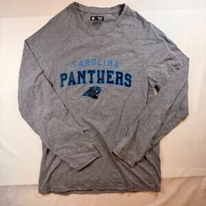 NFL Carolina Panthers Gray Long Sleeve Tri-Blend Sleepwear Shirt Mens Size Med